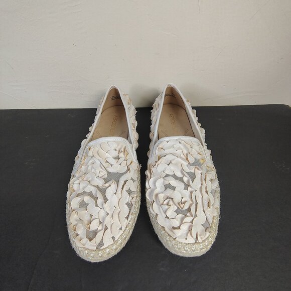 Aerosoles Espadrilles Flats Womens Size 7.5 M Lets Drive Cream Ruffle Shoes - Picture 3 of 11